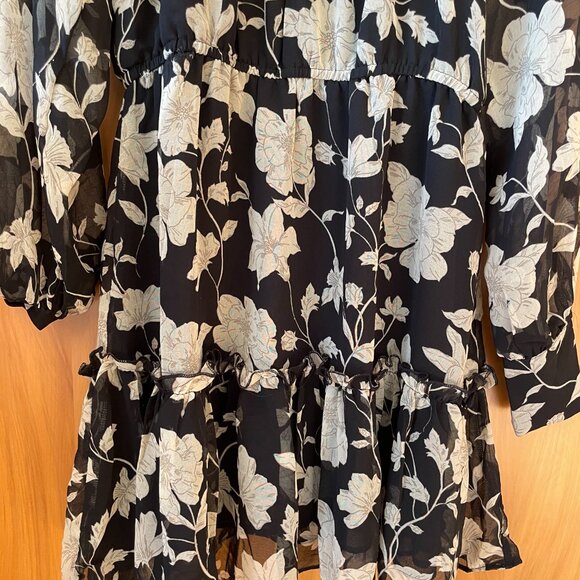 Mango MNG Floral Long Sleeve Mini Dress - Picture 6 of 13